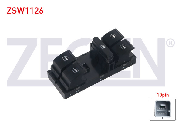 ZEGEN ZSW1126 | Cam Açma Anahtar Grup Kırmızı Işık 10 Pin Golf V-Jetta-Passat-Polo-Ibiza IV-Leon-Toledo III-Altea 2003-2012
