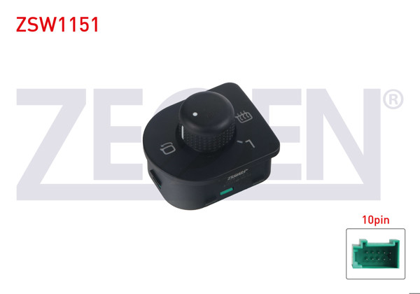ZEGEN ZSW1151 | Ayna Ayar Düğmesi Rezistanslı Katlanır Ayna 10 Pin Volkswagen Golf IV-Passat-Transporter-Bora 1997-2005