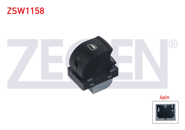 ZEGEN ZSW1158 | Cam Açma Anahtarı Tekli 4 Pin Audi A3-A4-A6-Q7-Tt 2004-2013