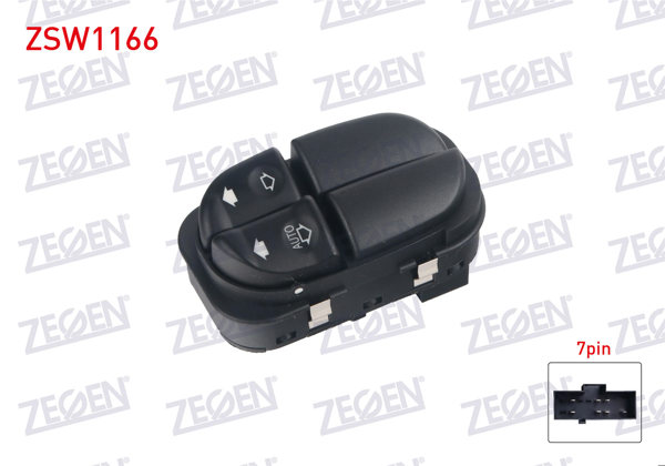 ZEGEN ZSW1166 | Cam Açma Anahtarı Çiftli 2 Cam Otomatik 7 + 1 Pin Çerçeveli Ford Mondeo II 1996-2000