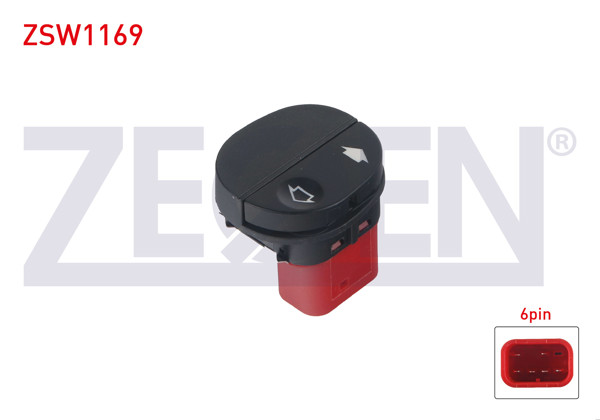 ZEGEN ZSW1169 | Cam Açma Anahtarı Tekli Kırmızı Soketlı 6 Pin Ford Fiesta V-Fusion-Connect 2001-2013