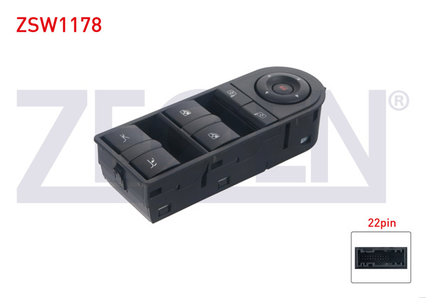 ZEGEN ZSW1178 | Cam Açma Anahtar Grup Ayna Ayarlı 22 Pin Opel Tigra B 2004 -