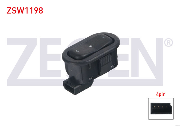 ZEGEN ZSW1198 | Cam Açma Anahtarı Tekli Yatay Soketlı 4 Pin Opel Astra G-Zafira A 1998-2005 / Meriva A 2003-2010