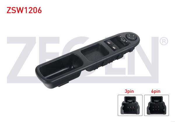 ZEGEN ZSW1206 | Cam Açma Anahtar Grup Ayna Ayarlı Çiftli 9 Pin Peugeot 307 2000-2007