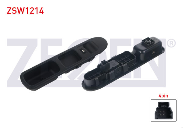 ZEGEN ZSW1214 | Cam Açma Anahtarı Tekli Çerçeveli 4 Pin Peugeot 307 2000-2007