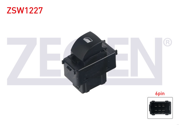 ZEGEN ZSW1227 | Cam Açma Anahtarı Tekli 6 Pin Berlingo-Partner 2008-/ 207 2006-2012