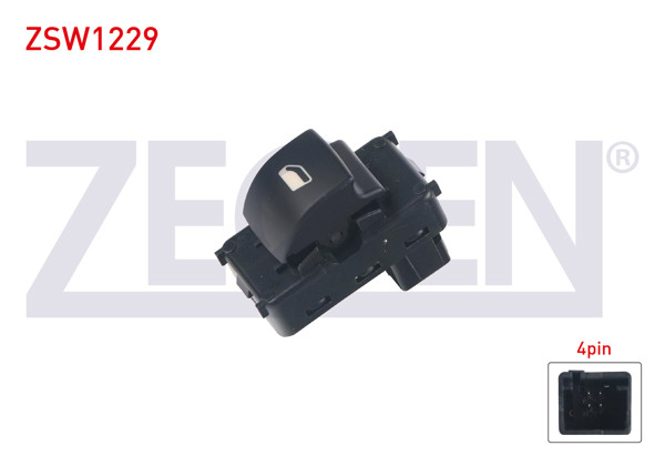 ZEGEN ZSW1229 | Cam Açma Anahtarı Tekli 4 Pin 207-Berlingo-Partner-C4 2006-/ Scudo-Expert-Jumpy 1996 -