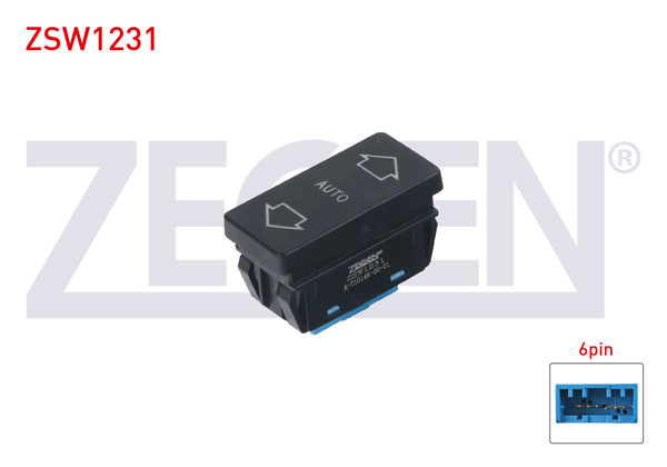 ZEGEN ZSW1231 | Cam Açma Anahtarı Tekli 6 Pin Otomatik Peugeot 106 II 1996-2002 / 405 I 1987-1996