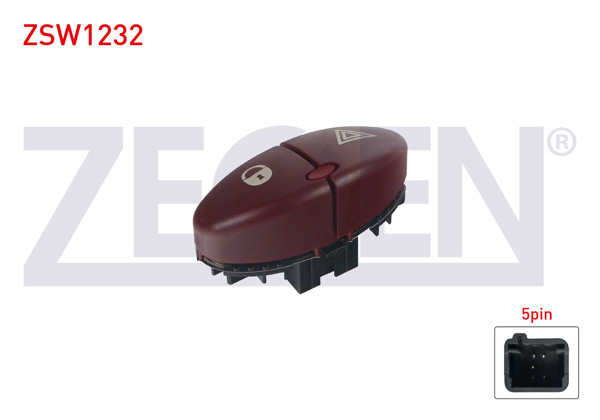 ZEGEN ZSW1232 | Kapı Kilit Ve Flaşör Anahtarı 5 Pin Peugeot 206 1998-2006