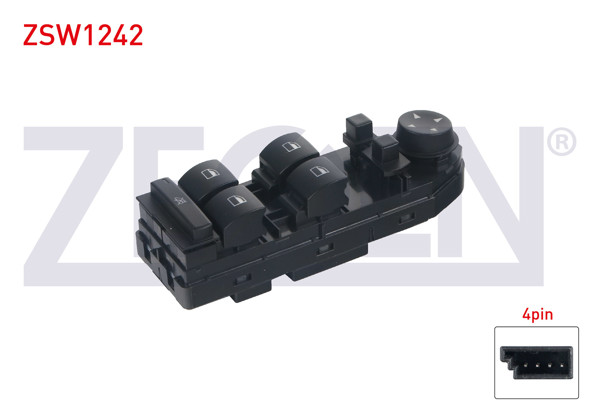 ZEGEN ZSW1242 | Cam Açma Anahtar Grup Ayna Ayarlı Cocuk Cam Kılıtlı Katlanır Ayna 4 Pin BMW 5 Serisi (E60)-(E61) 2003-2010