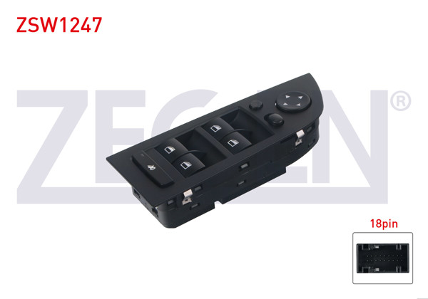 ZEGEN ZSW1247 | Cam Açma Anahtar Grup Ayna Ayarlı Siyah Katlanır Ayna 18 Pin BMW 3 Serisi (E90)-X1 (E84)-X5 (E70)-X6 (E71,E72) 2005 -