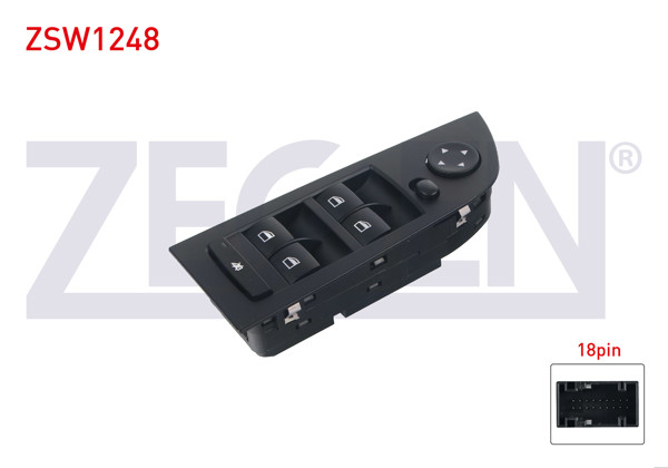 ZEGEN ZSW1248 | Cam Açma Anahtar Grup Ayna Ayarlı 18 Pin Siyah BMW 3 Serisi (E90)-X1 (E84)-X5 (E70)-X6 (E71,E72) 2005 -