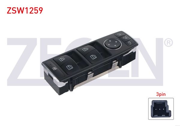 ZEGEN ZSW1259 | Cam Açma Anahtar Grup Ayna Ayarlı 3 Pin Mercedes A (W176)-B (W246)- CLA (C117)-Gla (X156)-Gle (W166)-M (W166) 2012 -