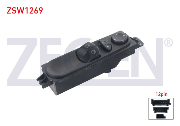 ZEGEN ZSW1269 | Cam Açma Anahtar Grup Ayna Ayarlı Çiftli 12 Pin Volkswagen Crafter 2006-2016 / Mercedes Sprinter 2006-2016