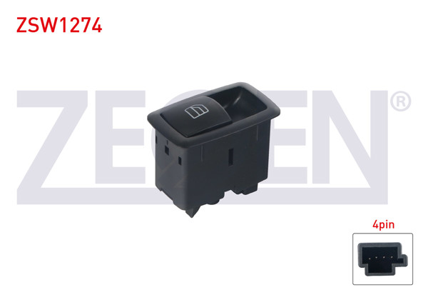ZEGEN ZSW1274 | Cam Açma Anahtarı Tekli 4 Pin Mercedes B Serisi (W245)-A Serisi (W169)-Gl-Serisi (X164)-M Serisi (W164) 2004-2012