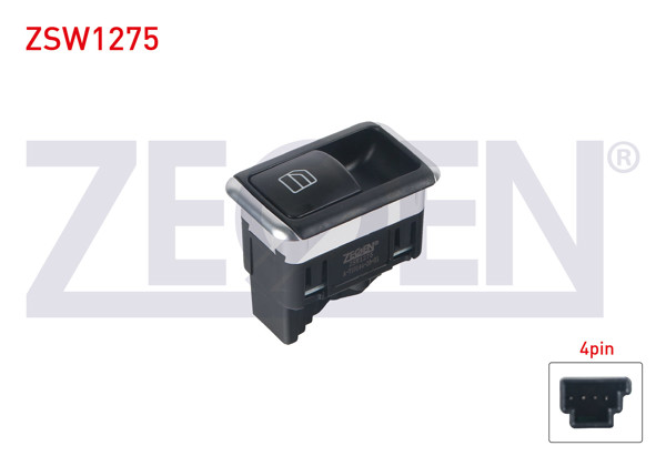 ZEGEN ZSW1275 | Cam Açma Anahtarı Tekli Krom 4 Pin Mercedes C Serisi (W204)-Glk Serisi (X204)-E Serisi (W212)-M Serisi (W166) 2007 -
