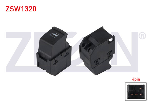 ZEGEN ZSW1320 | Cam Açma Anahtarı Tekli 4 Pin Skoda Octavia-Fabia 1996-2007