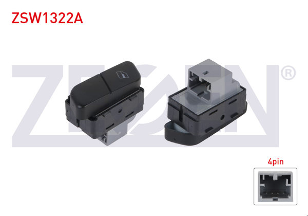 ZEGEN ZSW1322A | Cam Açma Anahtarı Sağ Tekli 4 Pin Volkswagen Polo 2001-2012