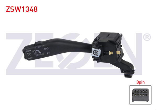 ZEGEN ZSW1348 | Far Sinyal Kumanda Kolu Hız Sabıtleyıcılı 8 Pin Golf V-VI-Caddy III-Jetta III-Scirocco-Tiguan-Touran-Octavia-Superb-Yeti-Leon-Toledo III 2003-2016