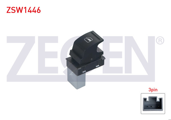 ZEGEN ZSW1446 | Cam Açma Anahtarı Tekli 3 Pin Skoda Fabia-Superb-Roomster 2006-2015