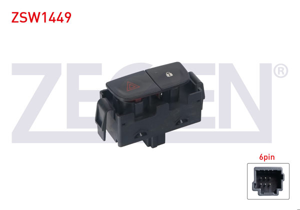 ZEGEN ZSW1449 | Kapı Kilit Ve Flaşör Anahtarı 6 Pin Renault Traffic III-Duster 2012 -