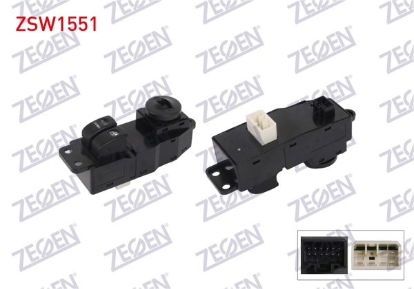ZEGEN ZSW1551 | Cam Açma Anahtar Grup Ayna Ayarlı 19 Pin Hyundai H1 Starex 2008 -