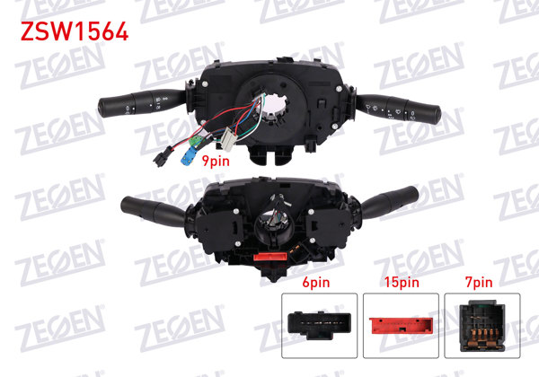 ZEGEN ZSW1564 | Far Silecek Kumanda Kolu Komple 15 + 7 + 6 + 9 Pin Renault Megane II Hb 2002-2008
