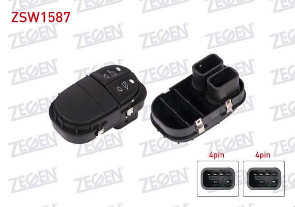 ZEGEN ZSW1587 | Cam Açma Anahtarı Çiftli 8 Pin Ford Escort VI 1992-1995