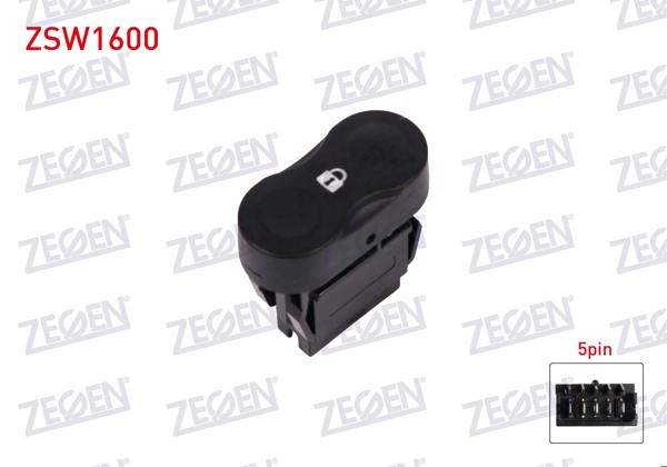 ZEGEN ZSW1600 | Kapı Kilit Anahtarı 5 Pin Dacia Duster 2009-2012 / Logan 2004-2012 / Sandero 2008-2013