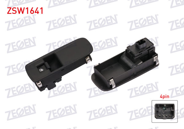 ZEGEN ZSW1641 | Cam Açma Anahtarı Tekli Çerçeveli 4 Pin Alfa Romeo Mıto 2008 -