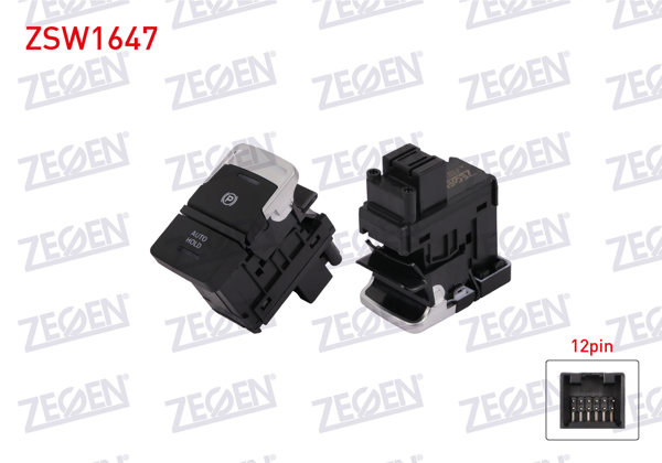 ZEGEN ZSW1647 | El Fren Anahtarı 12 Pin Volkswagen Golf VII 2012-/ Passat B8 2014 -