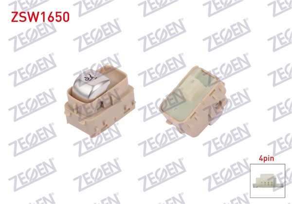 ZEGEN ZSW1650 | Bagaj Açma Anahtarı Bej 4 Pin Mercedes C Serisi (W205)