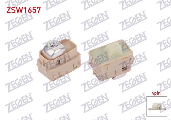 ZEGEN ZSW1657 | Bagaj Açma Ve Kapatma Anahtarı Bej 4 Pin Mercedes E Serisi (W213)