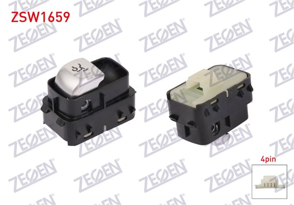ZEGEN ZSW1659 | Bagaj Açma Ve Kapatma Anahtarı Siyah 4 Pin Mercedes E Serisi (W213)