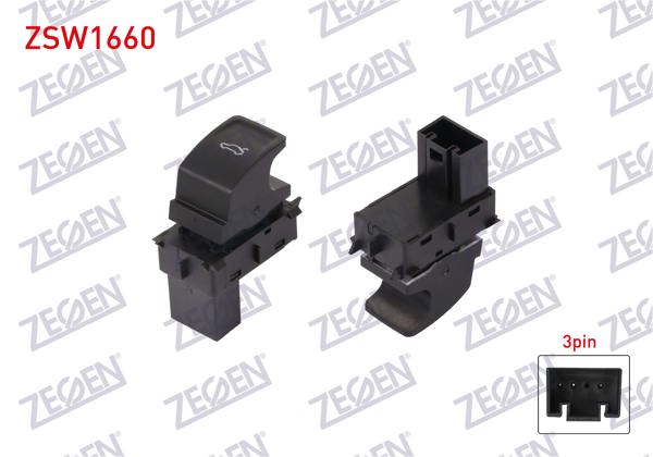 ZEGEN ZSW1660 | Bagaj Açma Anahtarı 3 Pin Volkswagen Tiguan 2016 -