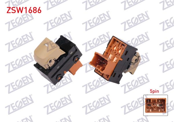 ZEGEN ZSW1686 | Cam Açma Anahtarı Tekli 7 Pin Hyundai Elantra 2011-2015