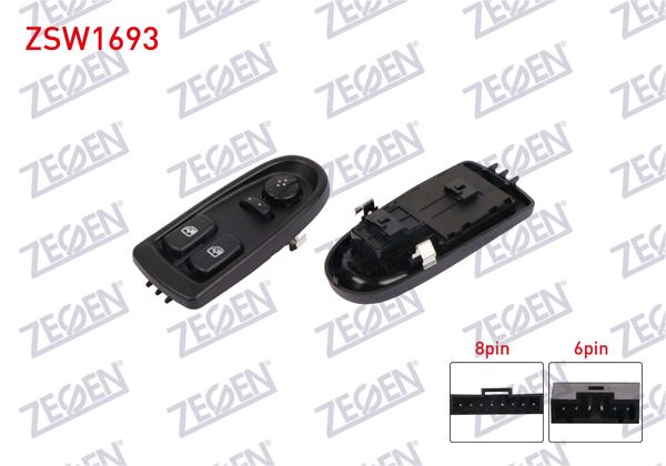 ZEGEN ZSW1693 | Cam Açma Anahtarı Çiftli Ayna Ayarlı 14 Pin Iveco Daily 2006-2011