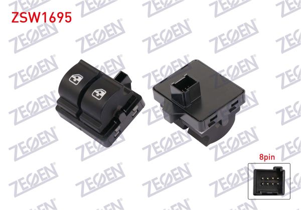 ZEGEN ZSW1695 | Cam Açma Anahtarı Çiftli 8 Pin Iveco Daily 2014-2018