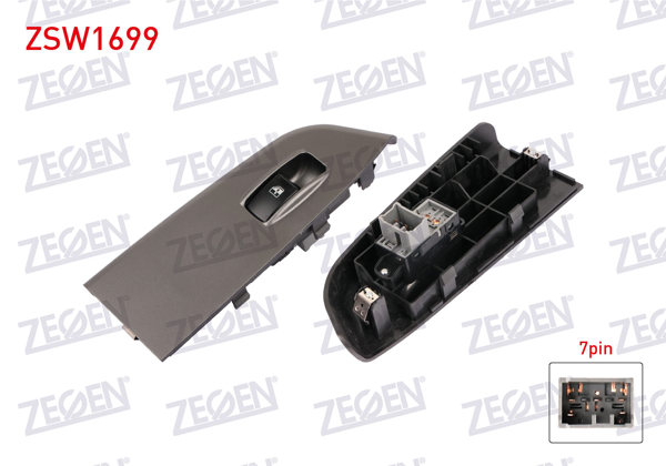 ZEGEN ZSW1699 | Cam Açma Anahtarı Tekli Çerçeveli 7 Pin Kia Bongo 2003 -