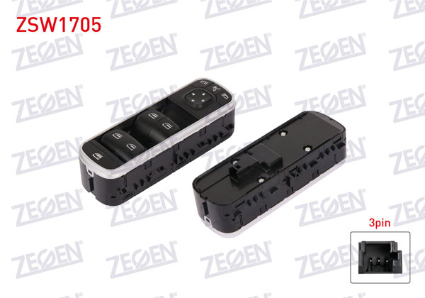 ZEGEN ZSW1705 | Cam Açma Anahtar Grup Ayna Ayarlı 3 Pin Mercedes A Serisi (W177)