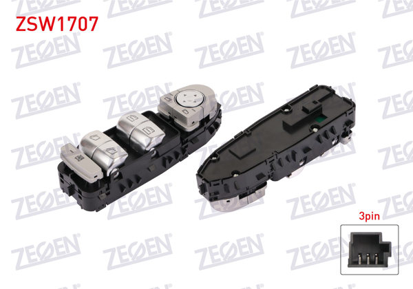 ZEGEN ZSW1707 | Cam Açma Anahtar Grup Ayna Ayarlı 3 Pin Mercedes Vito 2014 -
