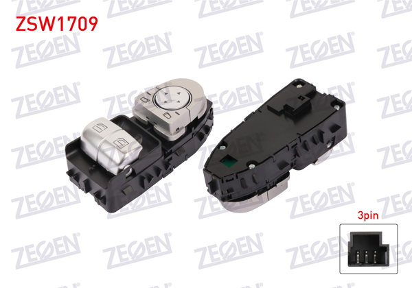 ZEGEN ZSW1709 | Cam Açma Anahtarı Çiftli Ayna Ayarlı 3 Pin Mercedes Vito 2014 -