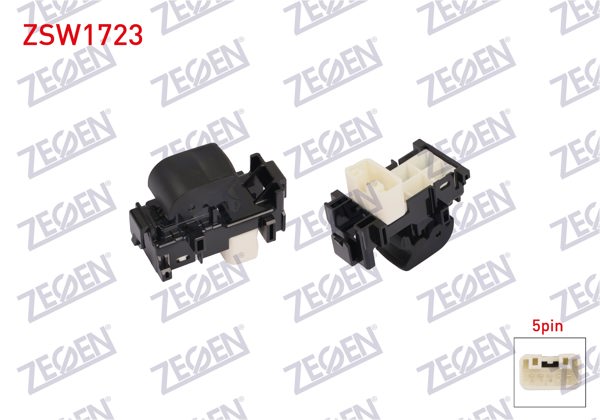 ZEGEN ZSW1723 | Cam Açma Anahtarı Tekli 5 Pin Toyota Auris 2007-2012 / Yaris 2005-2011