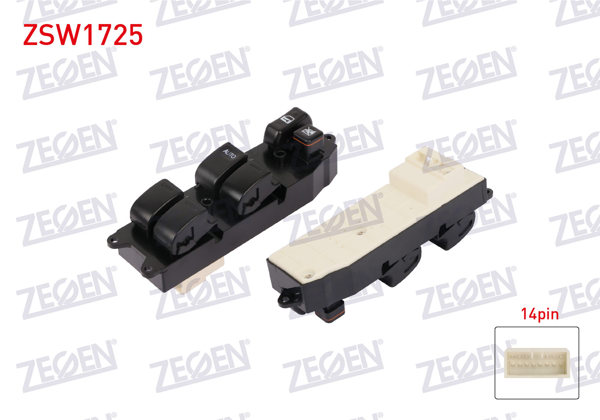 ZEGEN ZSW1725 | Cam Açma Anahtar Grup Ayna Ayarlı 14 Pin Toyota Hilux 1997-2005 / Yaris 2000-2005