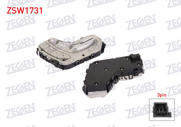 ZEGEN ZSW1731 | Elektrikli Koltuk Ayar Düğmesi Sol 3 Pin Mercedes E Serisi (W213)