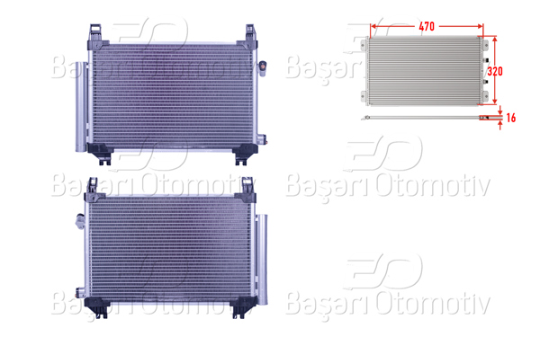 WISCO 3143493-00 | Klima Radyatörü 470X320x16 Toyota Yaris D-4D 06 >