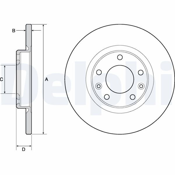 DELPHI BG4661C | Fren Diski Arka Havalı 268 mm (Peugeot: 308 II 13-/ 308 Sw II 14 -)