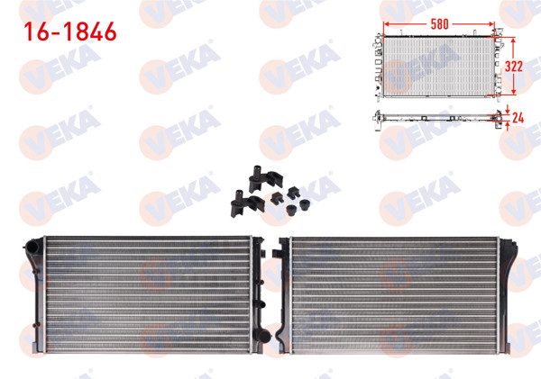 VEKA 16-1846 | Su Radyatörü Mekanik Fiat Panda (169) 1.2 M-T 2003-2012