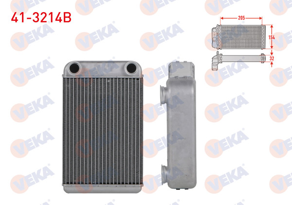VEKA 41-3214B | Kalorifer Radyatörü Brazing Opel Astra J 2009-2016 / Astra K 2015 -