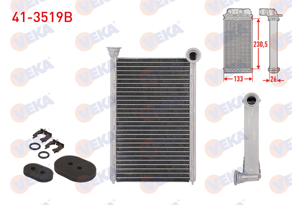 VEKA 41-3519B | Kalorifer Radyatörü Brazing Renault Megane II (Bm0 / 1,Cm0 / 1) 1.5 DCI 2008-2010